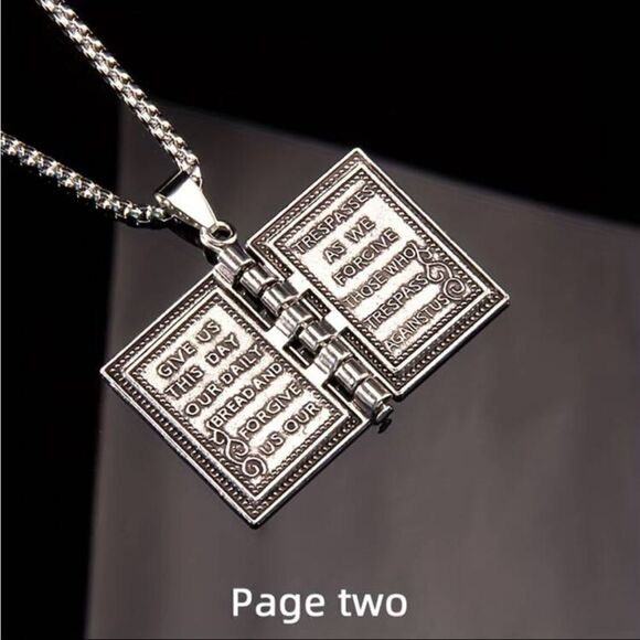 Stylish Foldable Bible Cross Pendant Necklace - Picture 3 of 12